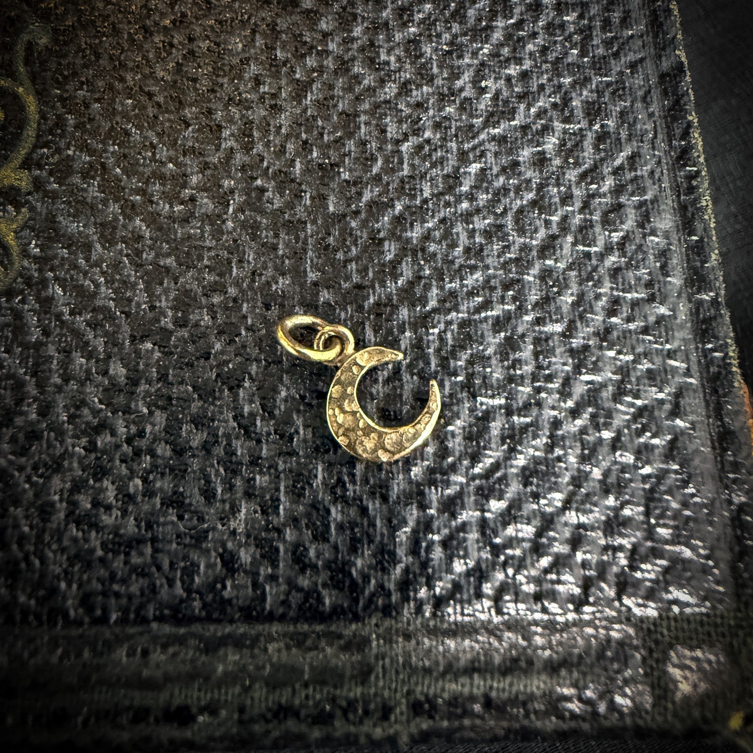14k Crescent Moon Charm | Moon Charm in Solid Gold - Uneven X Olivia F