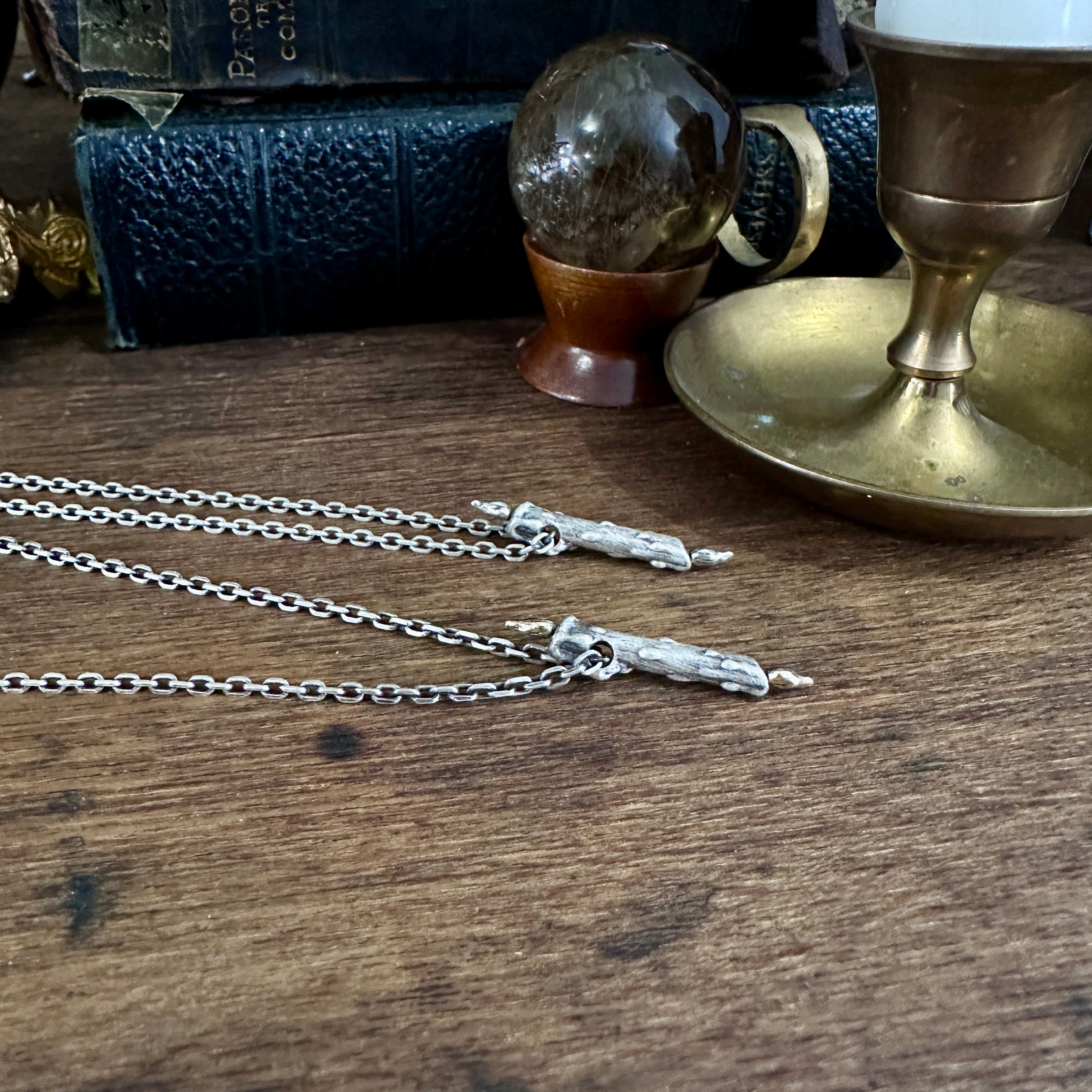 Mini Midnight Society Pendant - Small Burning at Both ends Candle Necklace - Ready to Ship