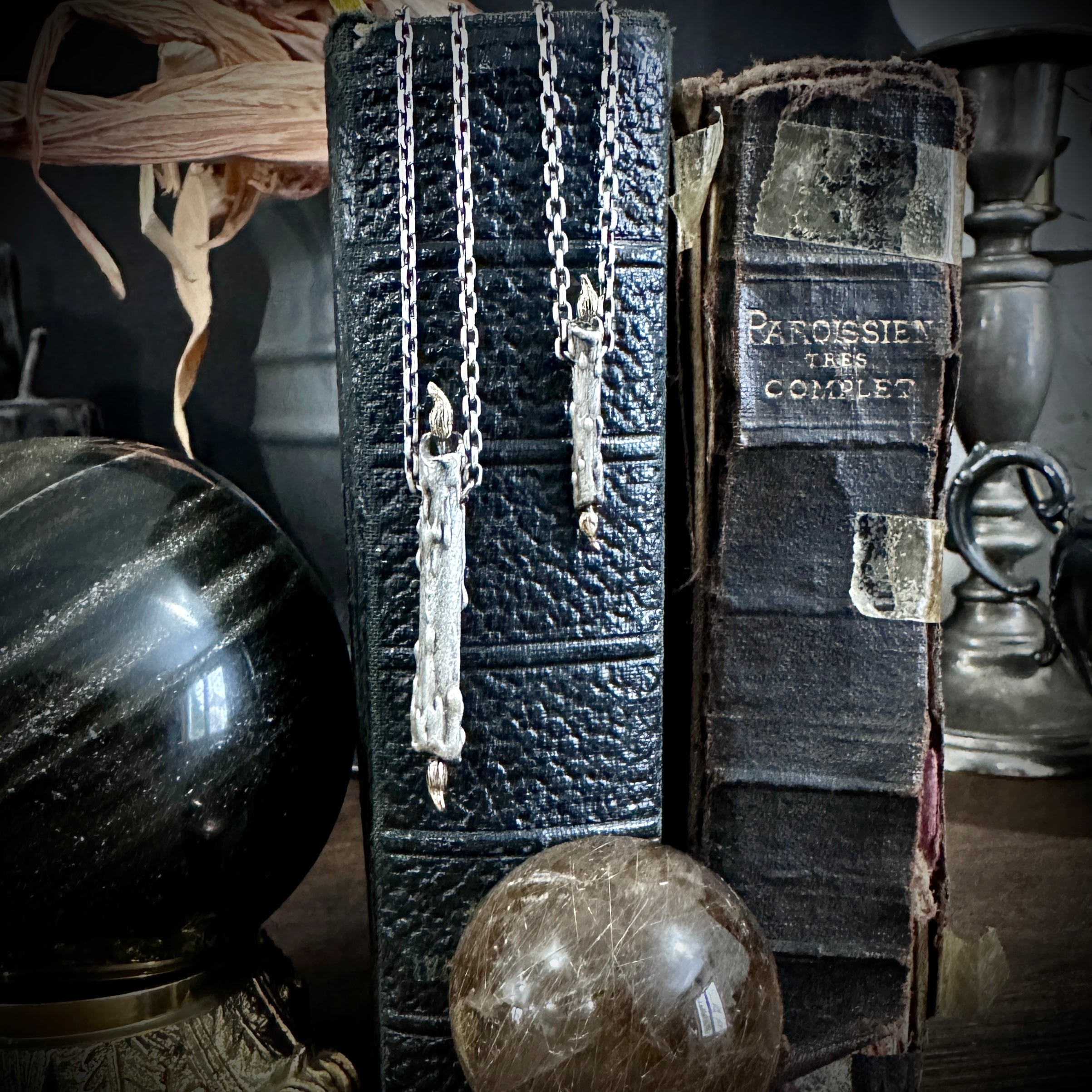 Mini Midnight Society Pendant - Small Burning at Both ends Candle Necklace - Ready to Ship