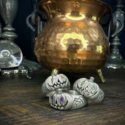 Gemstone Classic Jack-O Pumpkin Ring – Handcrafted Sterling Silver Halloween Jewelry