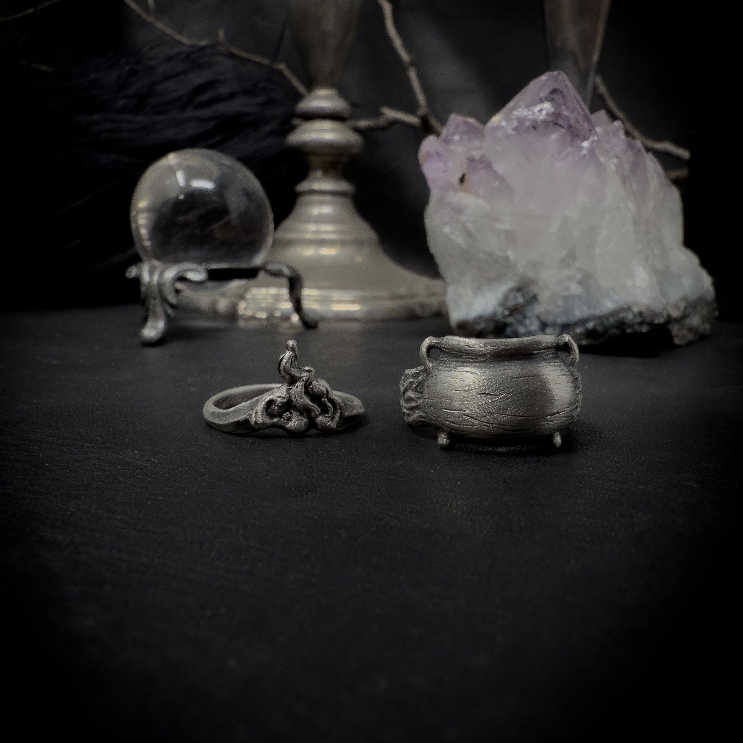 Smoke Ring - Witchy Silver Stacker Ring