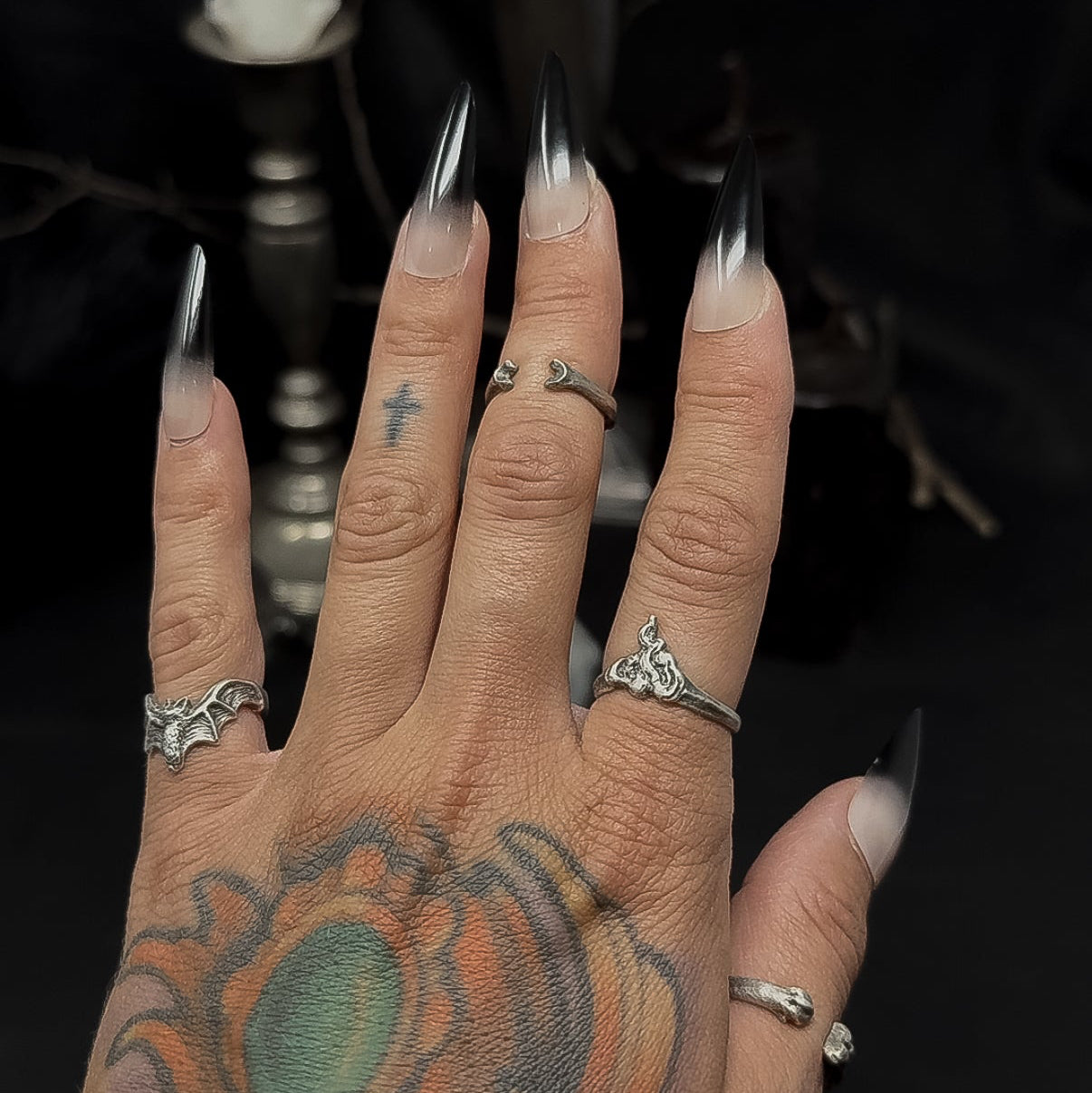 Smoke Ring - Witchy Silver Stacker Ring
