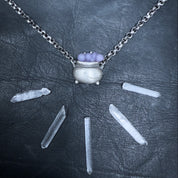 Bubbling Grape Agate Cauldron Necklace LIMITED  Witchy Pendant