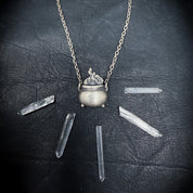 Cauldron & Smoke Necklace Witchy Pendant