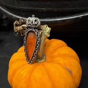 Pumpkin King Orange Chalcedony Ring or Pendant LIMITED