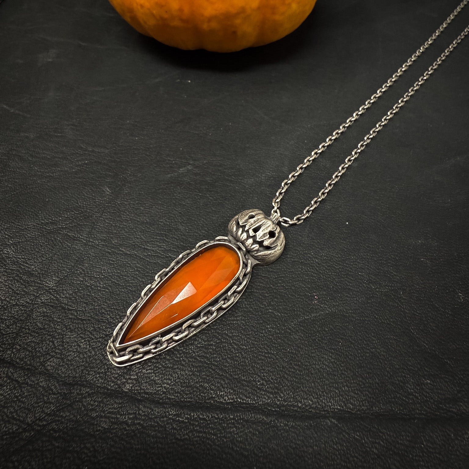Pumpkin King Orange Chalcedony Ring or Pendant LIMITED