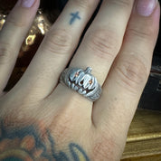 Gemstone Classic Jack-O Pumpkin Ring – Handcrafted Sterling Silver Halloween Jewelry