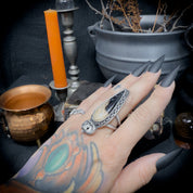 Pumpkin King Petrified Palm Root Ring sz 8.5