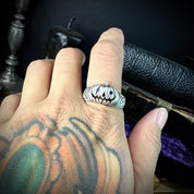 Gemstone Classic Jack-O Pumpkin Ring – Handcrafted Sterling Silver Halloween Jewelry