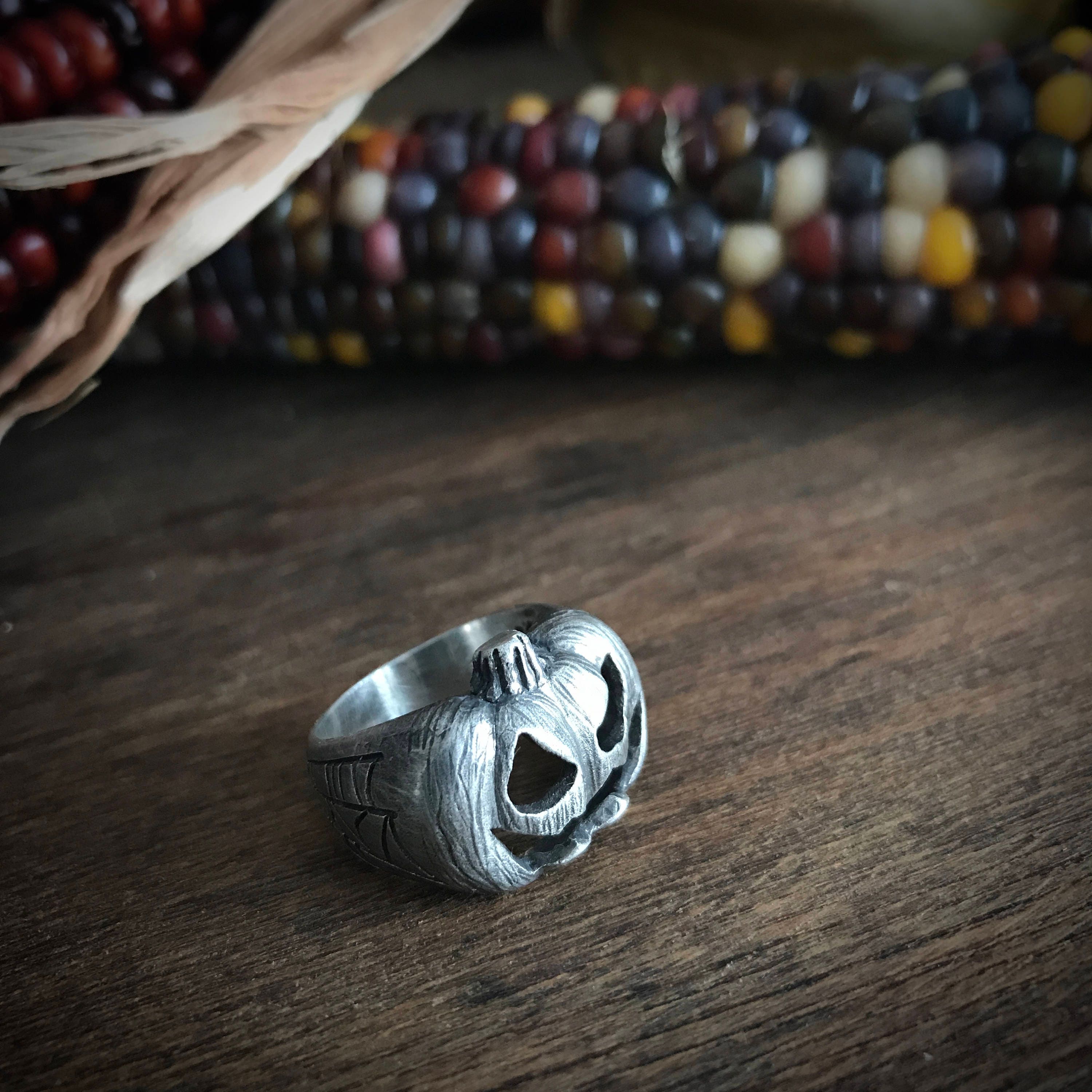 Jack-O-Lantern Pumpkin Ring - Ready to Ship