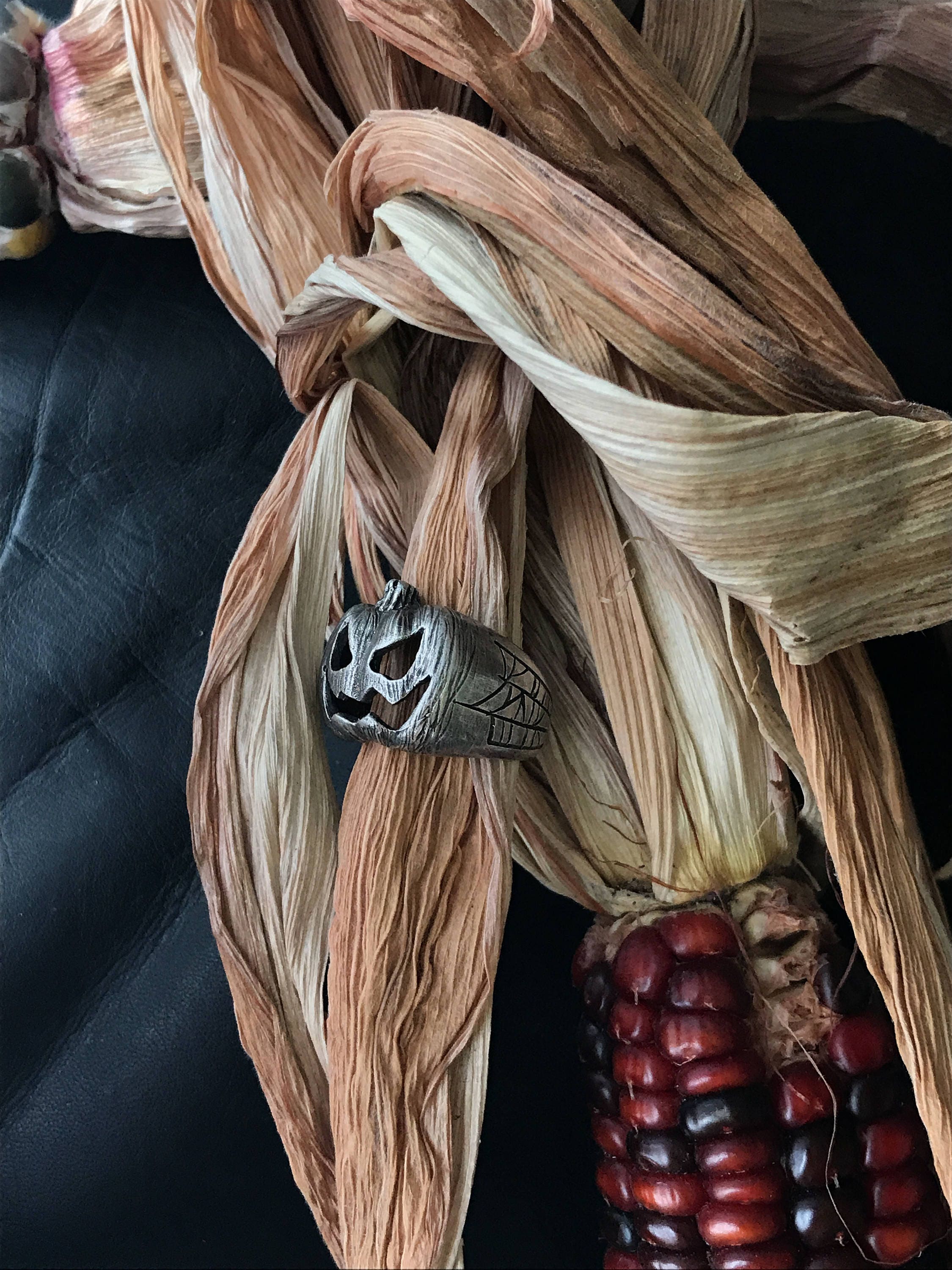 Jack-O-Lantern Pumpkin Ring - Ready to Ship