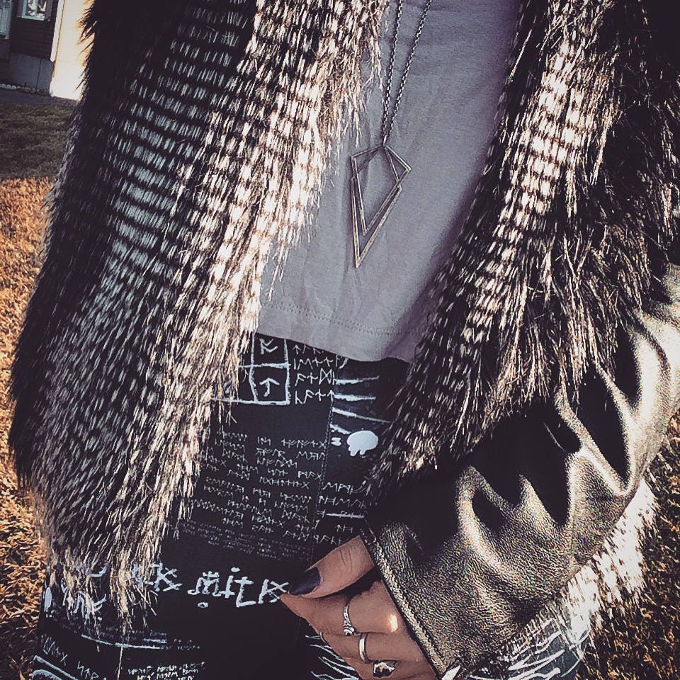 Uneven Signature Pendant Necklace