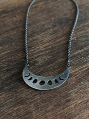 Moon Phases Crescent Pendant Necklace
