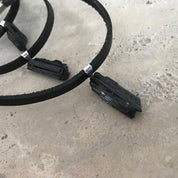 Leather and Crystal Choker Necklace