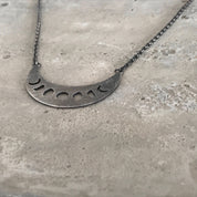 Moon Phases Crescent Pendant Necklace