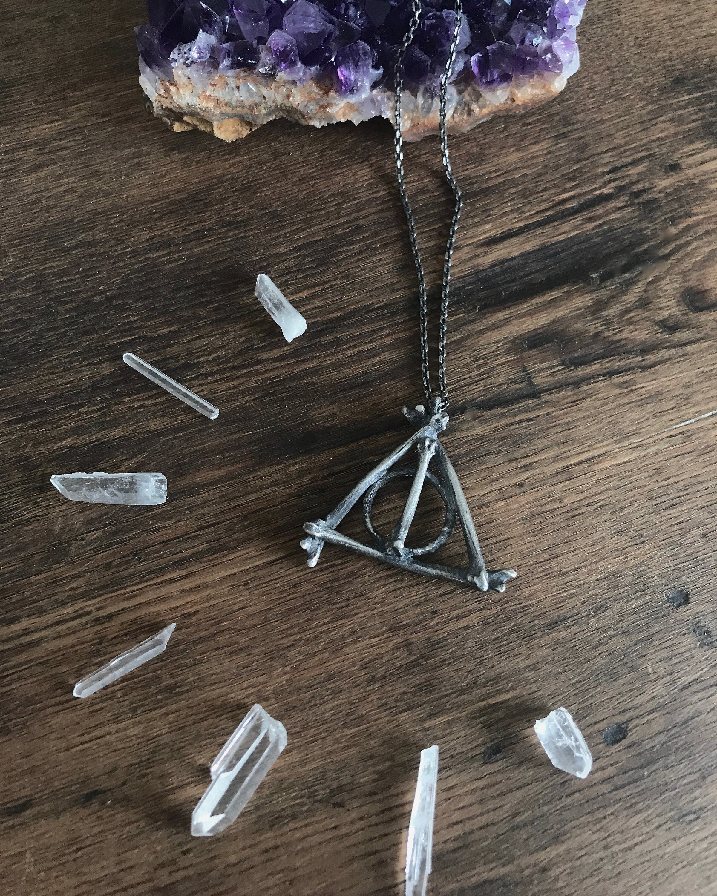 Magical Triangle Hallows Pendant Necklace - Ready to Ship