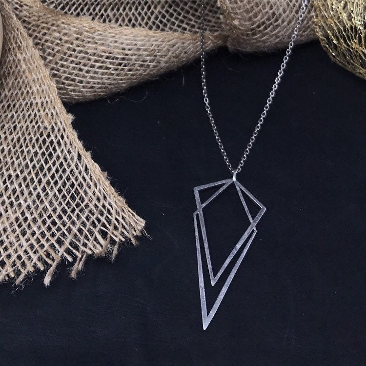 Uneven Signature Pendant Necklace