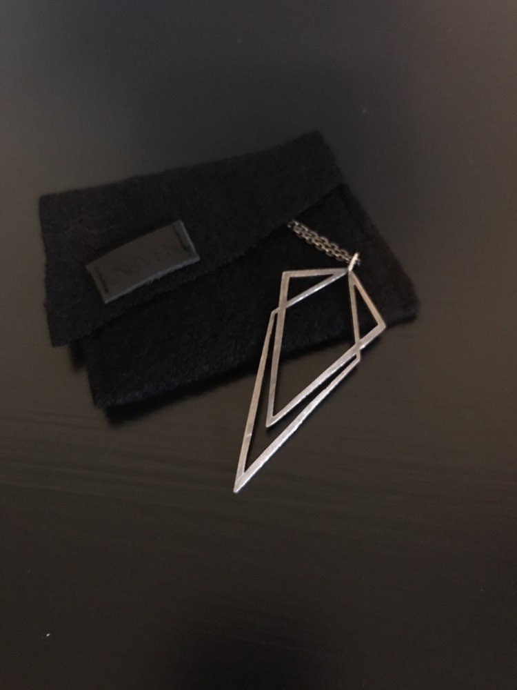 Uneven Signature Pendant Necklace