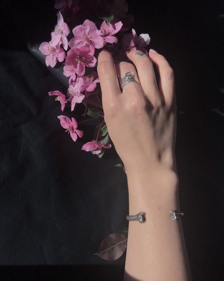Cat Bone Cuff Bracelet - Ready to Ship