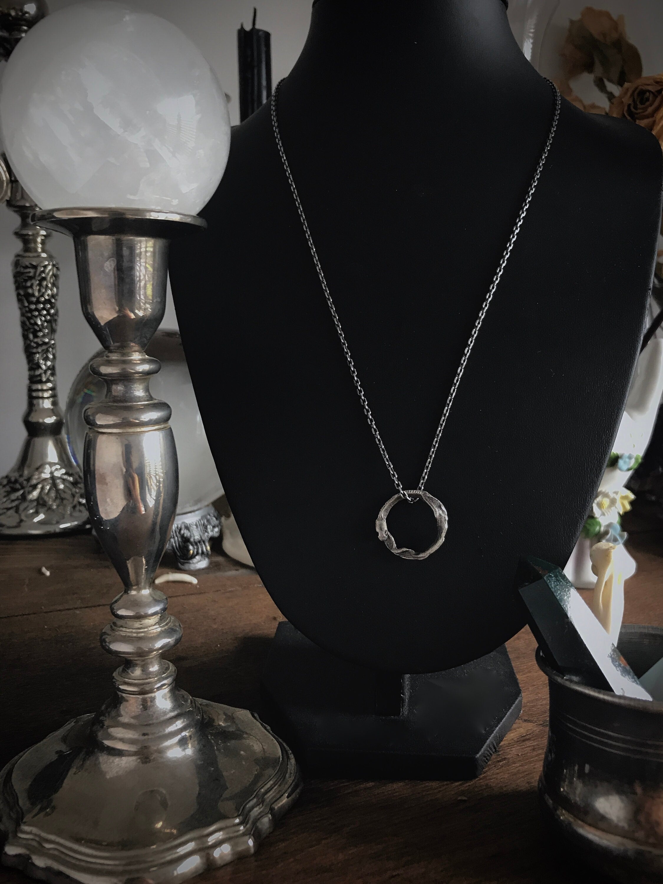 Mini Dangling Ouroboros Pendant Necklace