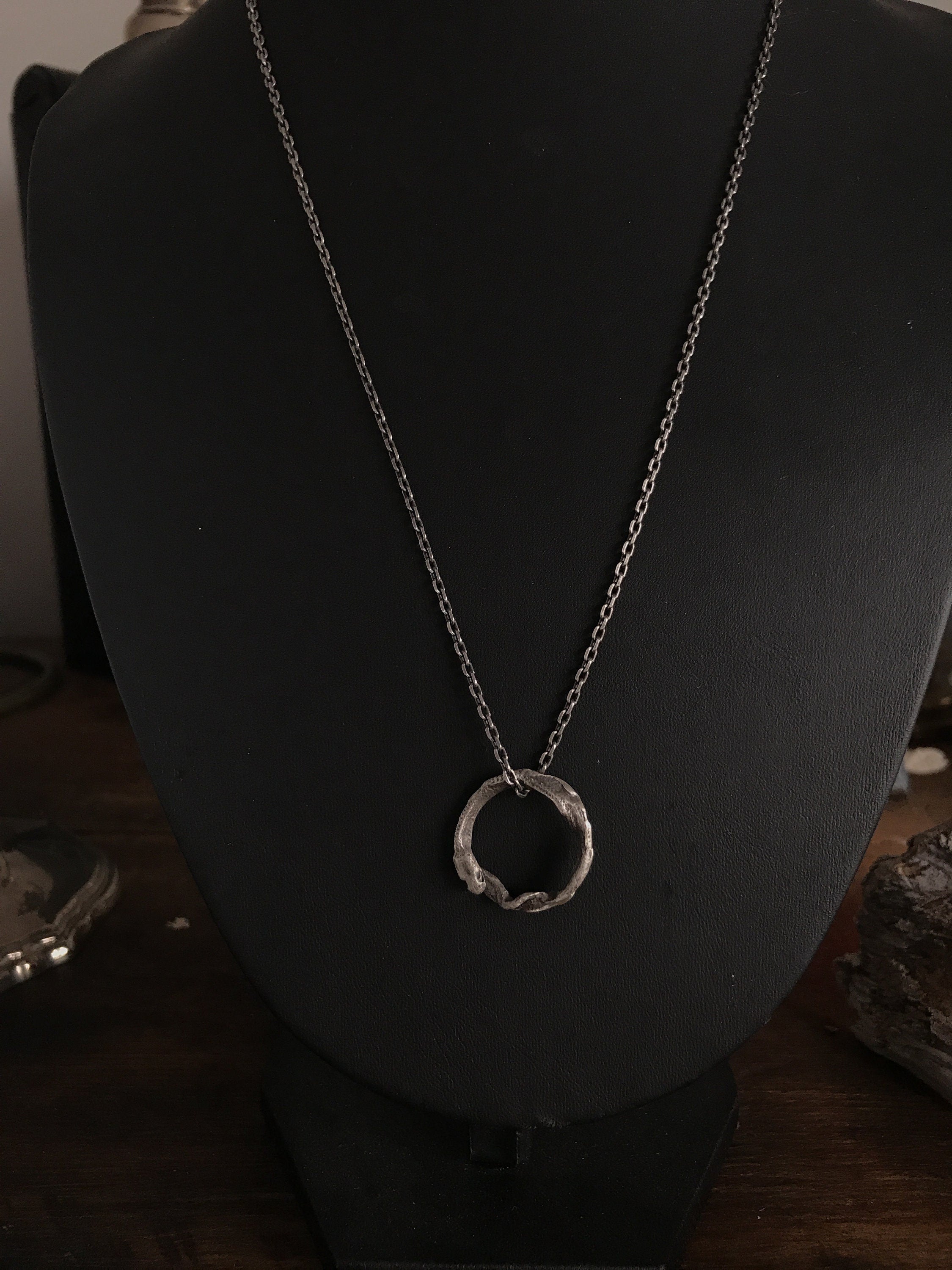 Mini Dangling Ouroboros Pendant Necklace