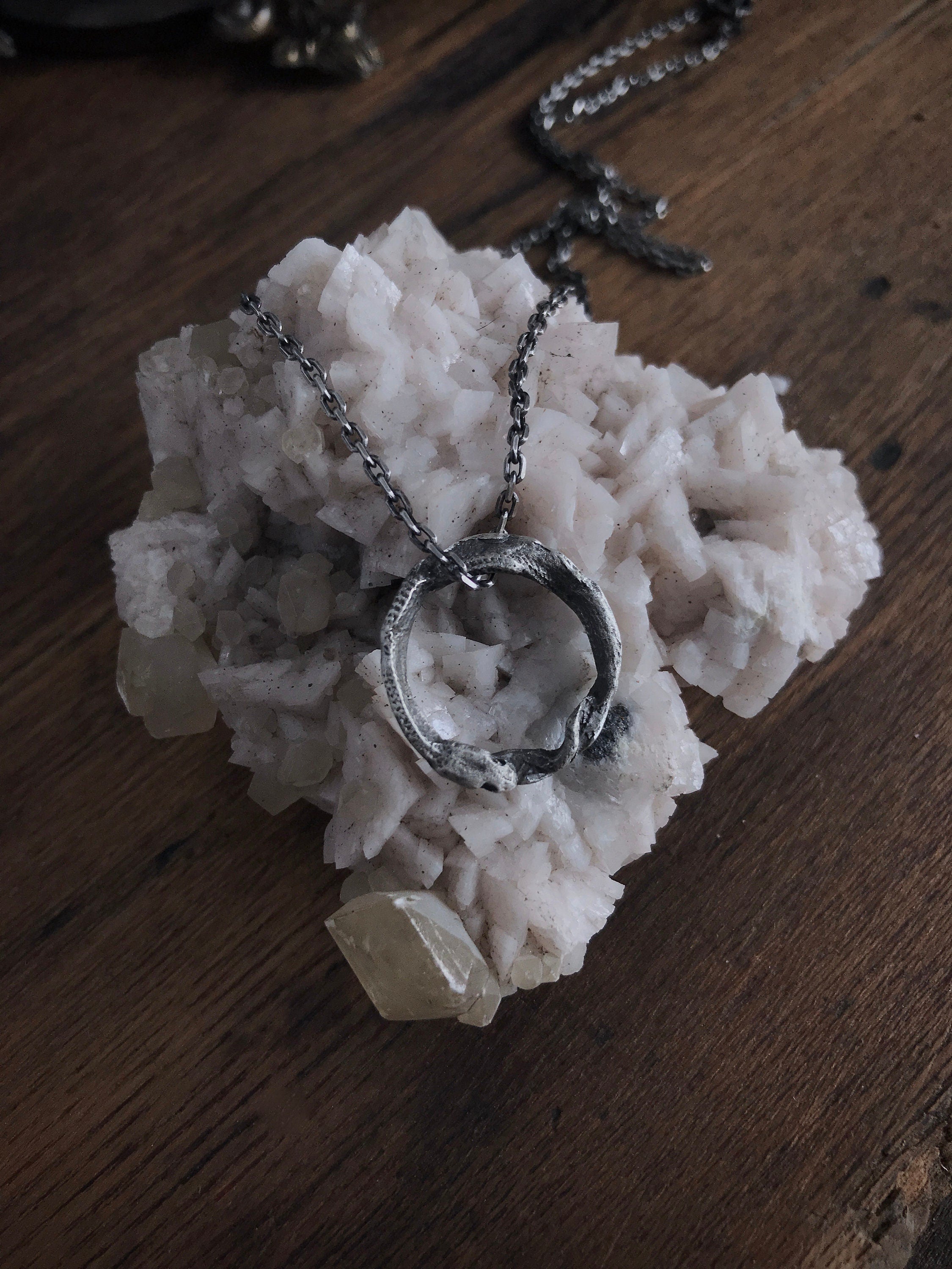 Mini Dangling Ouroboros Pendant Necklace