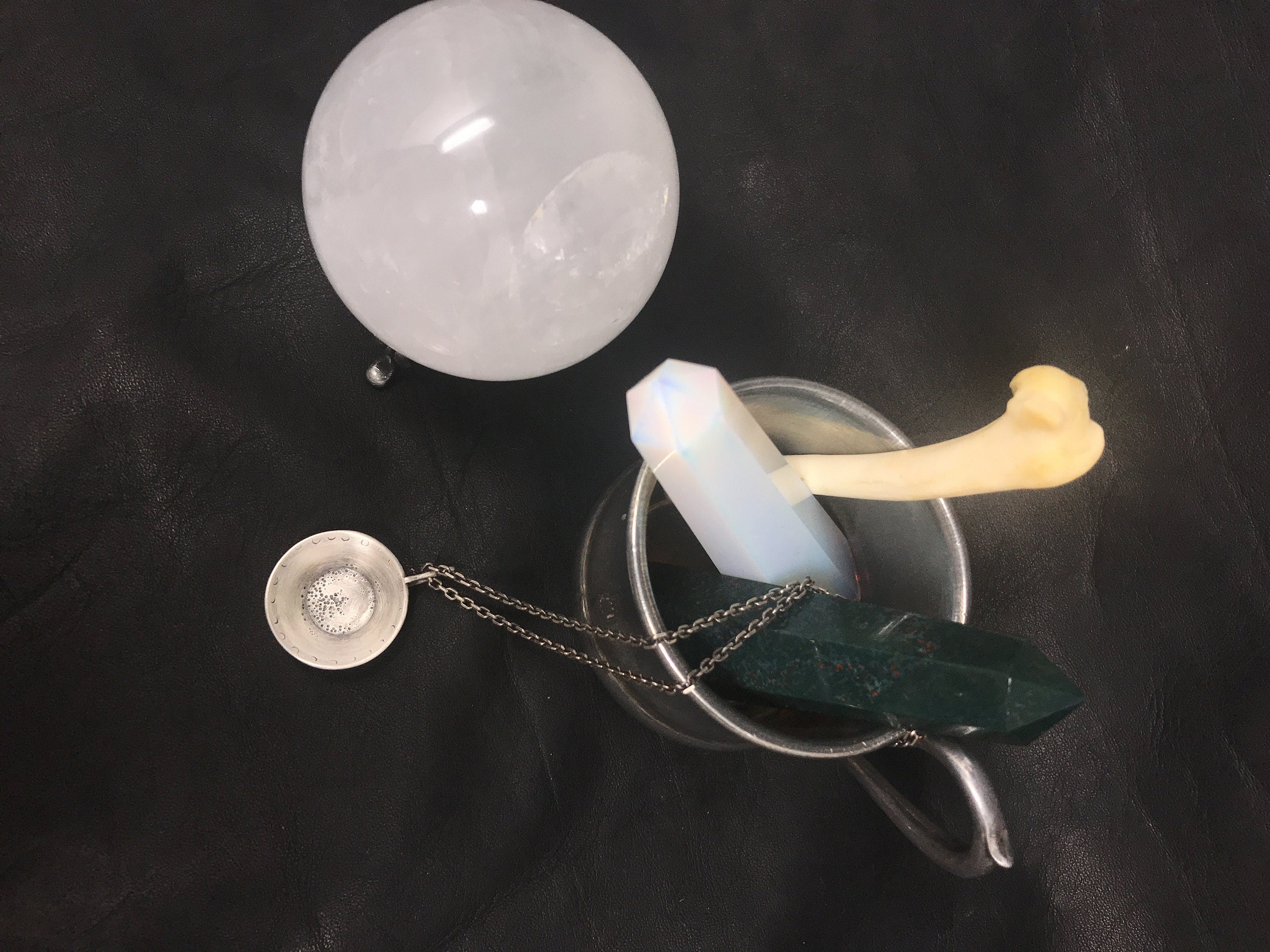 The Grim, Divination Tea Cup Pendant Necklace - Ready to Ship