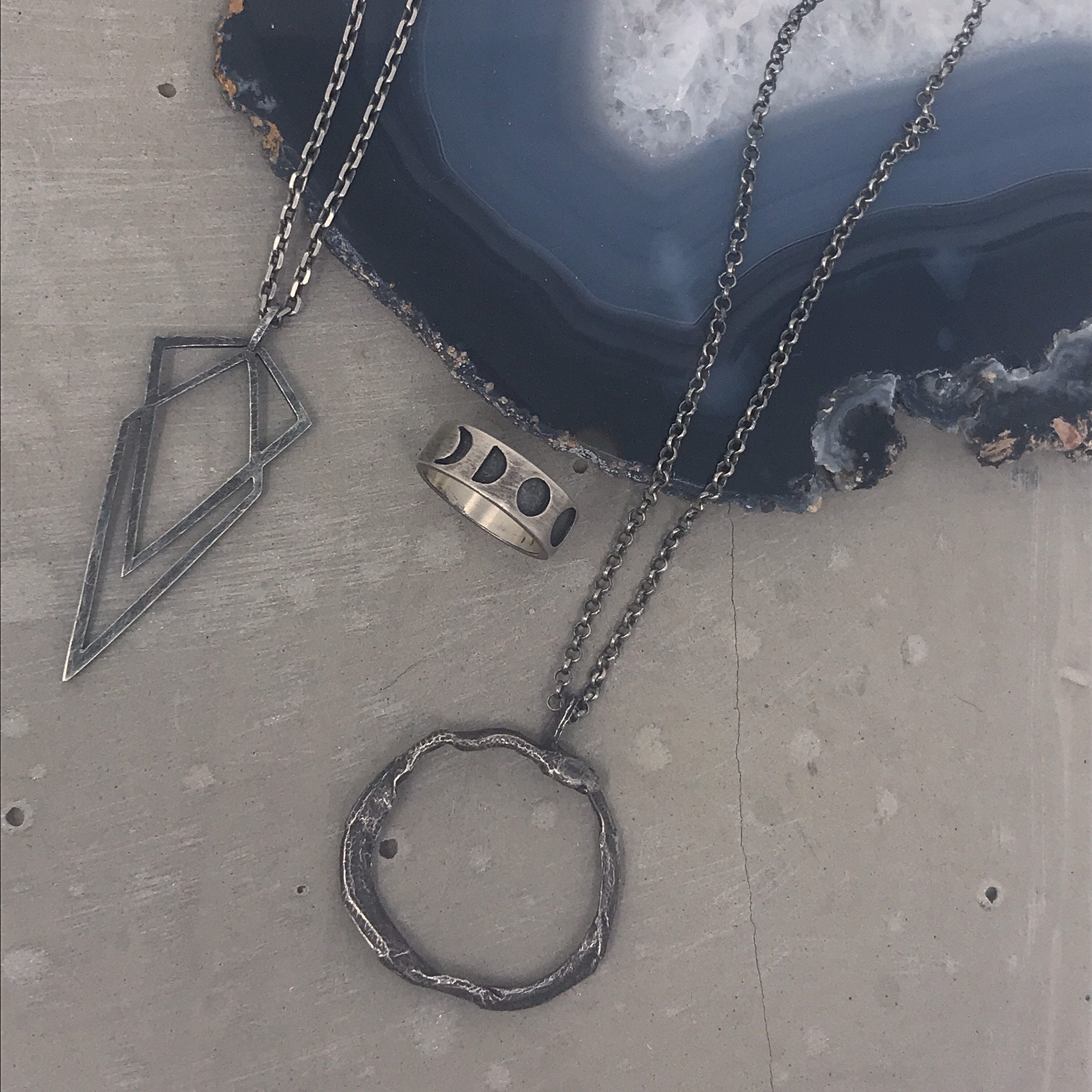 Uneven Small Signature Pendant Necklace