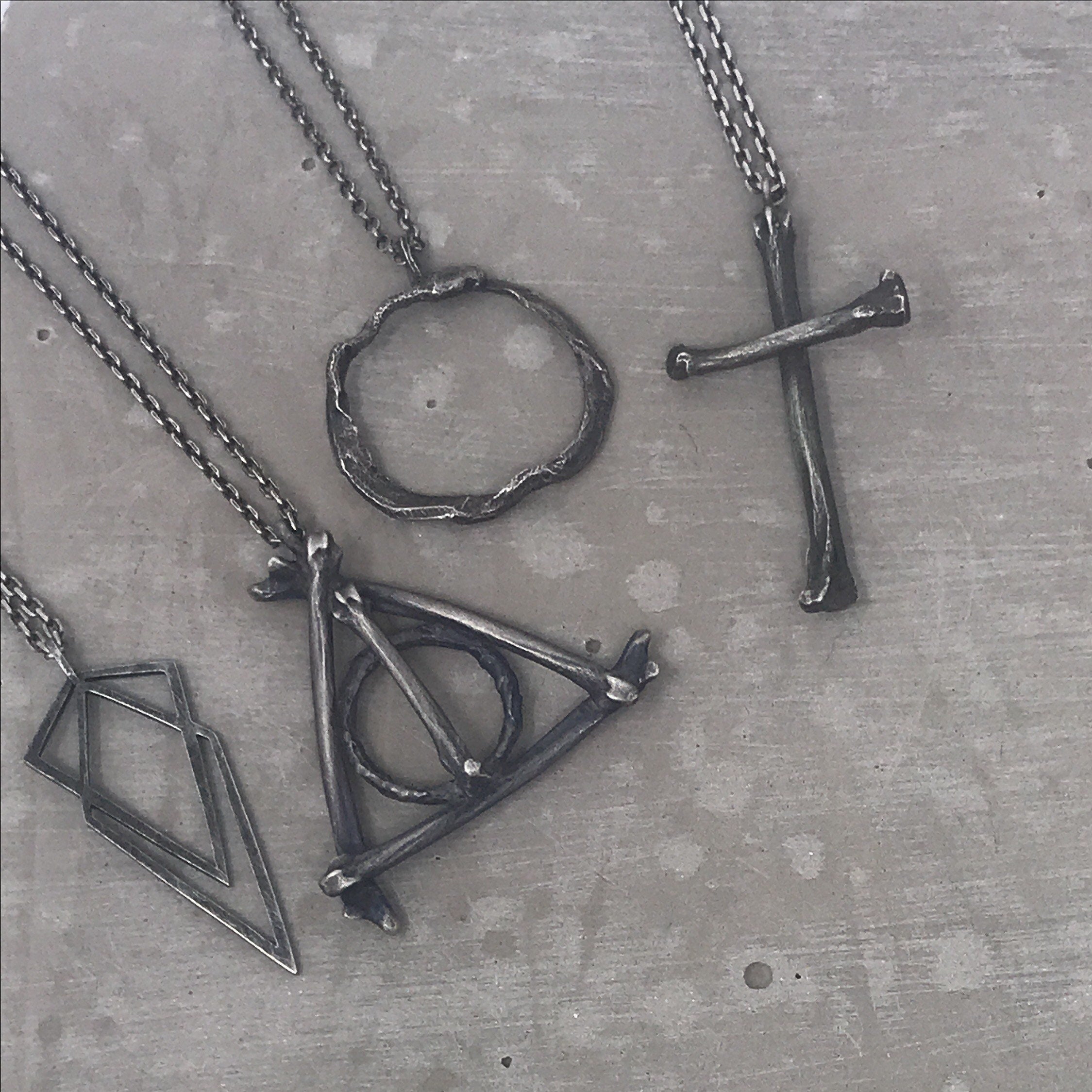 Uneven Small Signature Pendant Necklace