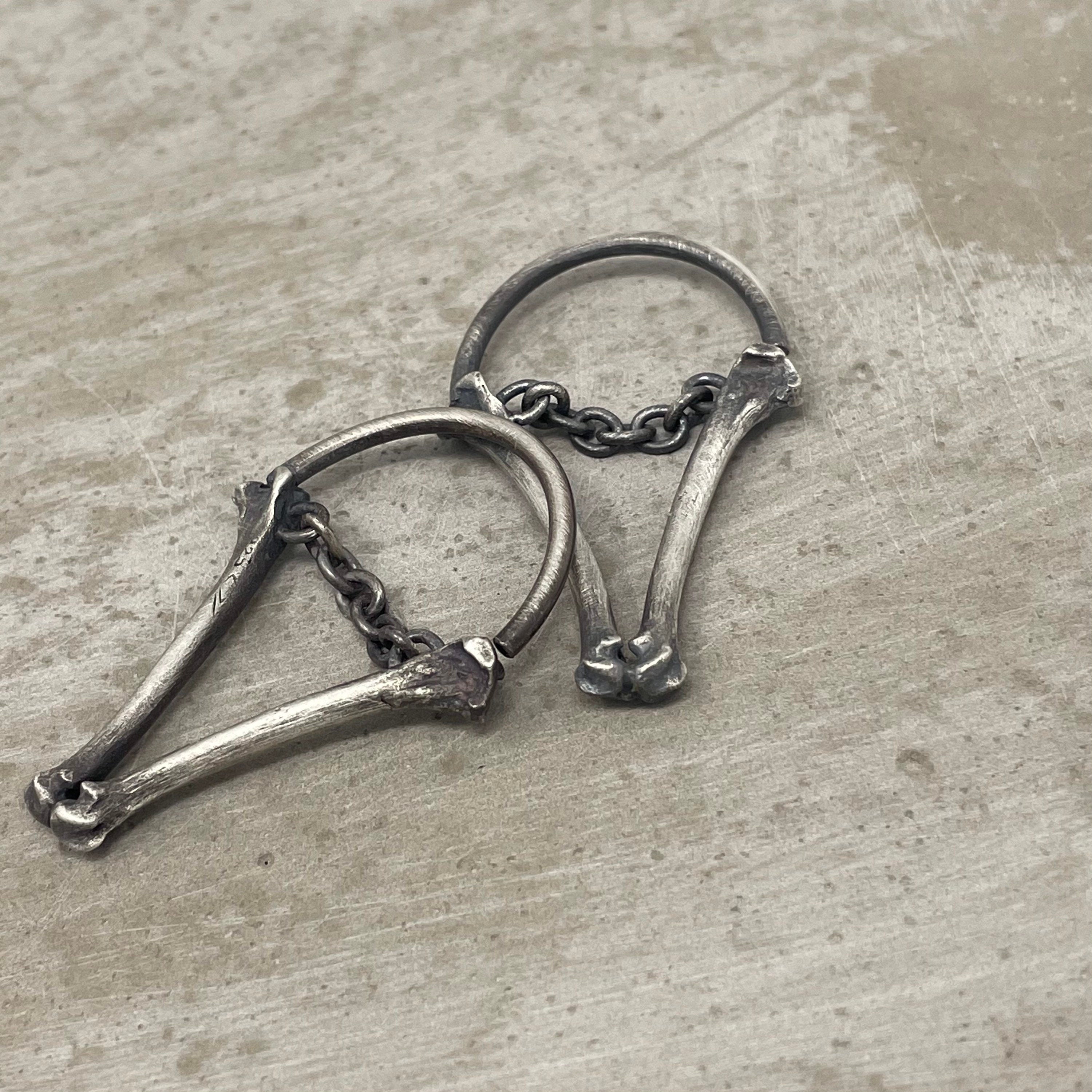 Bones and Chains earrings - ear weigths - Ready to Ship