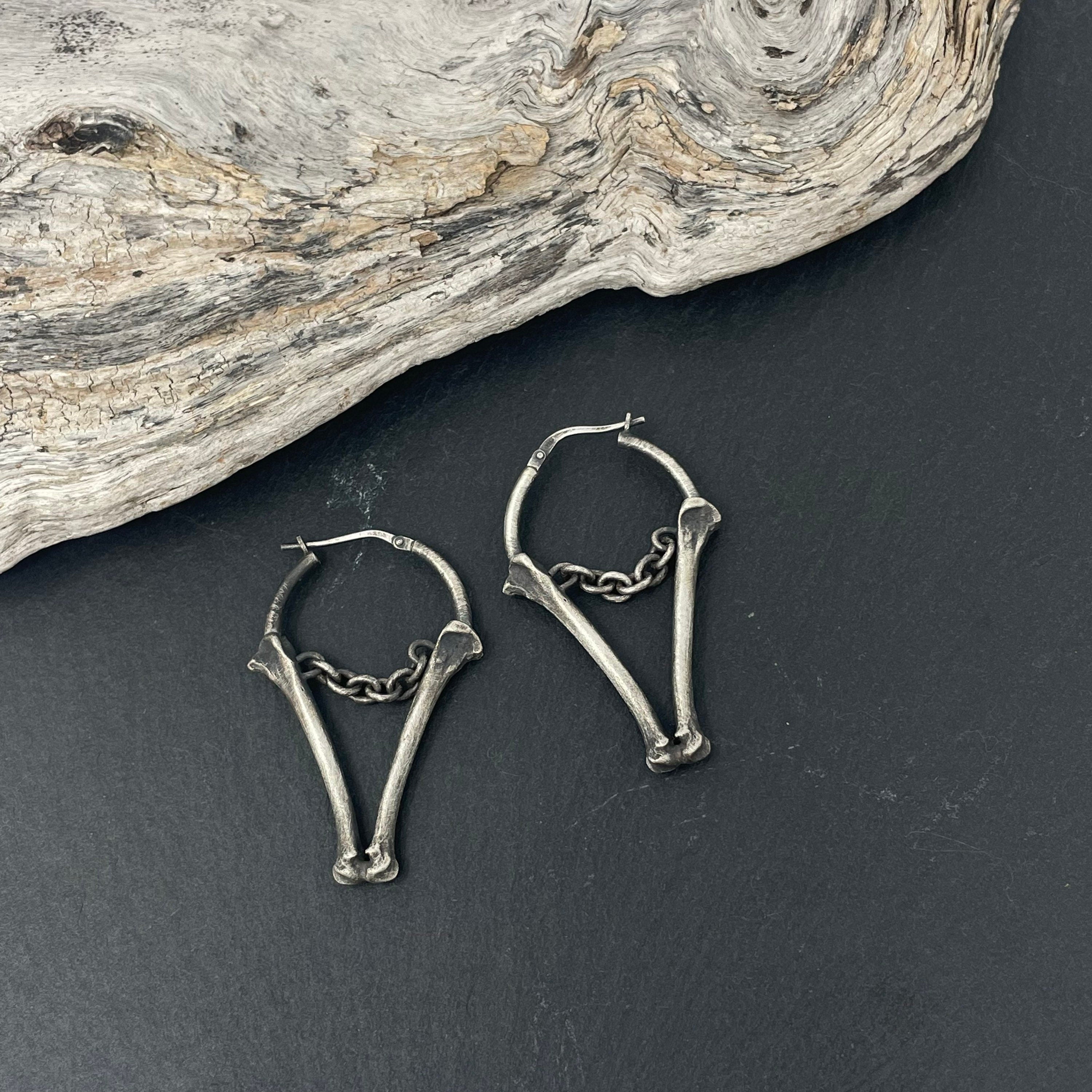 Bones and Chains earrings - ear weigths - Ready to Ship