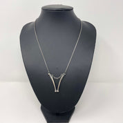 Bones and Chain Big V Pendant necklace - Ready to Ship