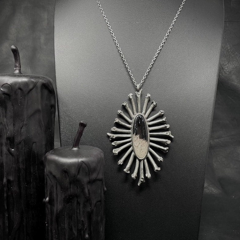 Halo of Bones Pendant Necklace or Ring - Petrified Palm Root - Made to Order