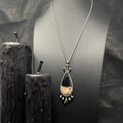 Sacred Bones Silver Pendant - Petrified Palm Root Necklace