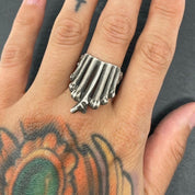 Bones Crown Silver Ring - Ready to Ship