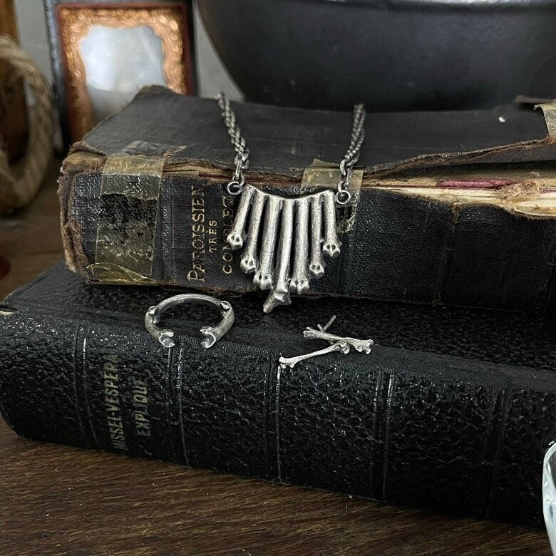 Bones mini Midi Silver Ring