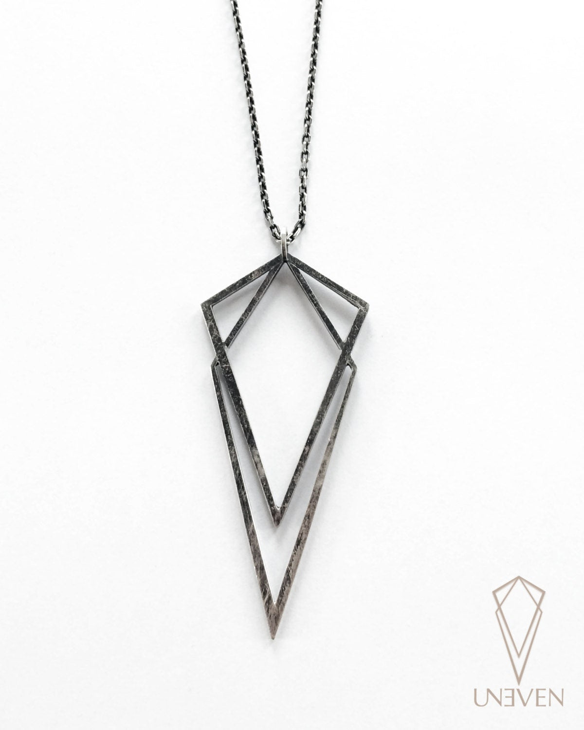 Uneven Signature Pendant Necklace
