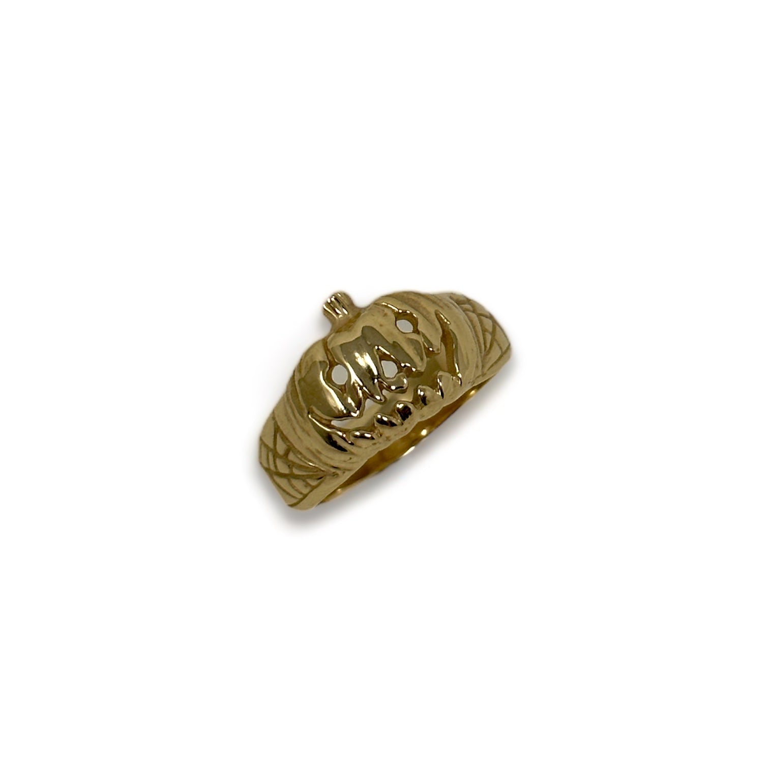 14k Gold Small Classic Jack-O Pumpkin Ring