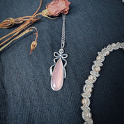 Big Pink Chalcedony Death by Ribbons Pendant - Uneven X Olivia Faust