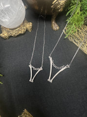 Bones and Chain small V Pendant