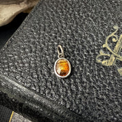 Orange Kyanite Charm | Oval Rose Cut Orange Gemstone Charm