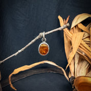 Orange Kyanite Charm | Oval Rose Cut Orange Gemstone Charm