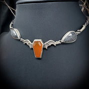 Night Creature Choker Necklace UNIQUE - Orange Chalcedony coffin