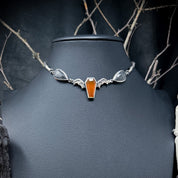 Night Creature Choker Necklace UNIQUE - Orange Chalcedony coffin