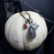 Black Sunstone Charm | Tear Drop Rose Cut Charm
