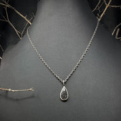 Black Sunstone Charm | Tear Drop Rose Cut Charm