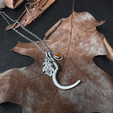 Sombre Moisson Charm Necklace - Silver Witchy Fall Harvest Necklace - LIMITED