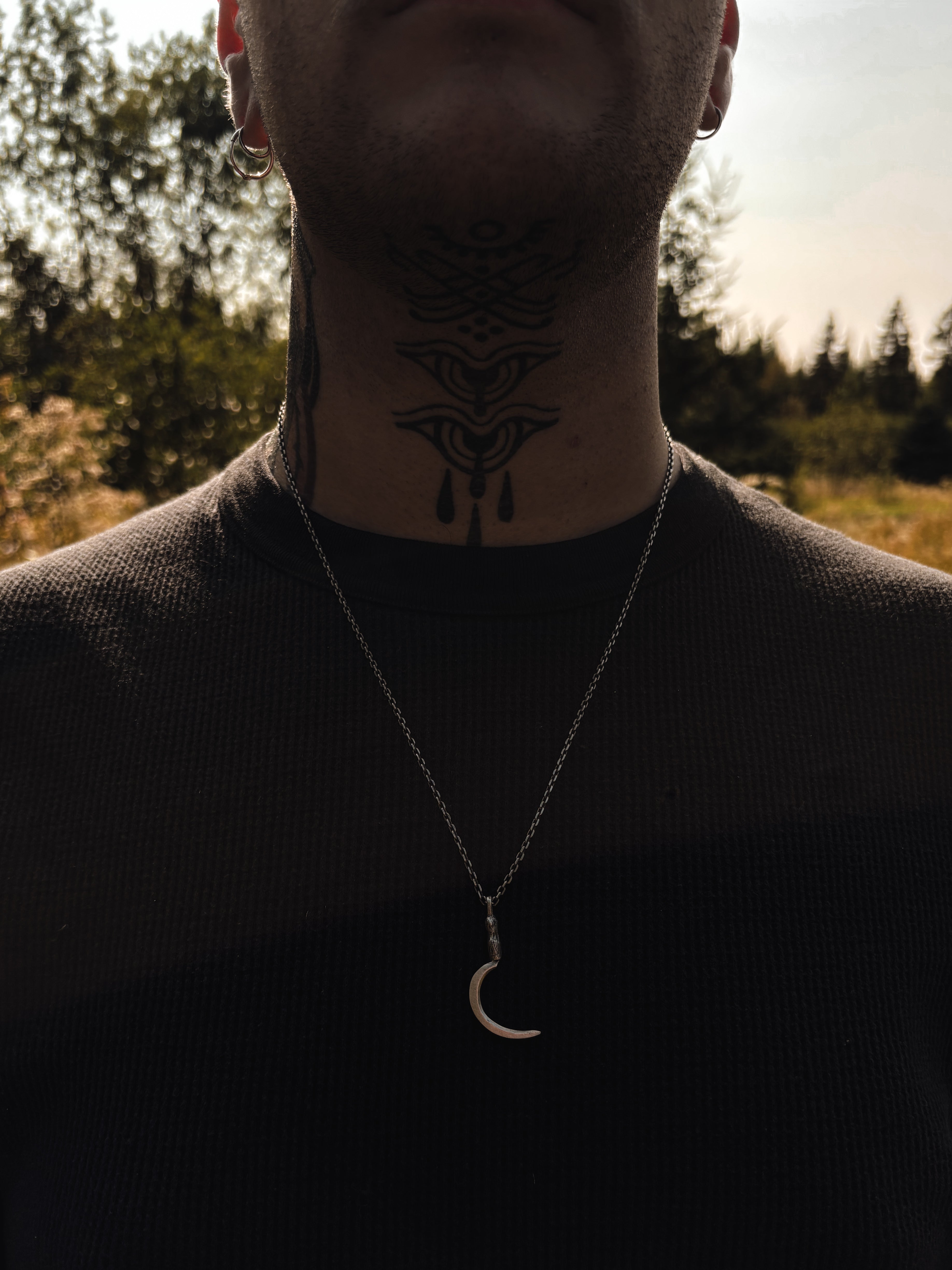 Sombre Moisson Sickle Pendant LIMITED Pre Orders - Silver Witchy Fall Harvest Necklace