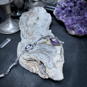 Cat-acombs Hexe Bracelet -Choker Amethyst - Bones silver - LIMITED