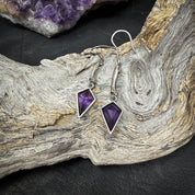 Cat-acombs Drop Earrings Amethyst - Bones silver Earrings - LIMITED